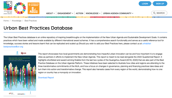 1671526636584099910.png 联合国人居署城市最佳实践数据库首页发布广州奖《2022年地方执行〈新城市议程〉报告》。.png