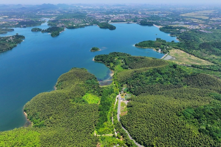 Beautiful summer scenery of Tianmu Lake in Liyang, Jiangsu