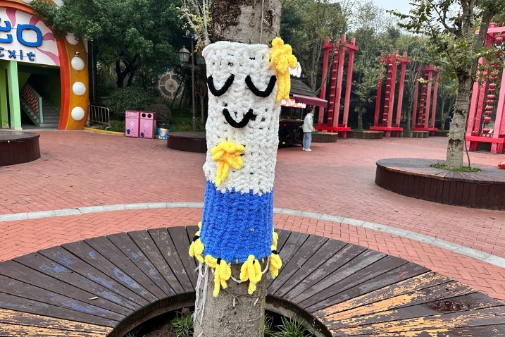 Chongqing trees don cozy ‘sweaters’ for a charming winter look