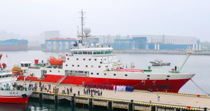 Chinese research vessel begins 40-day scientific expedition in Western Pacific Ocean