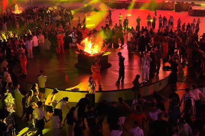 In Guizhou, bonfires and torches light up festival