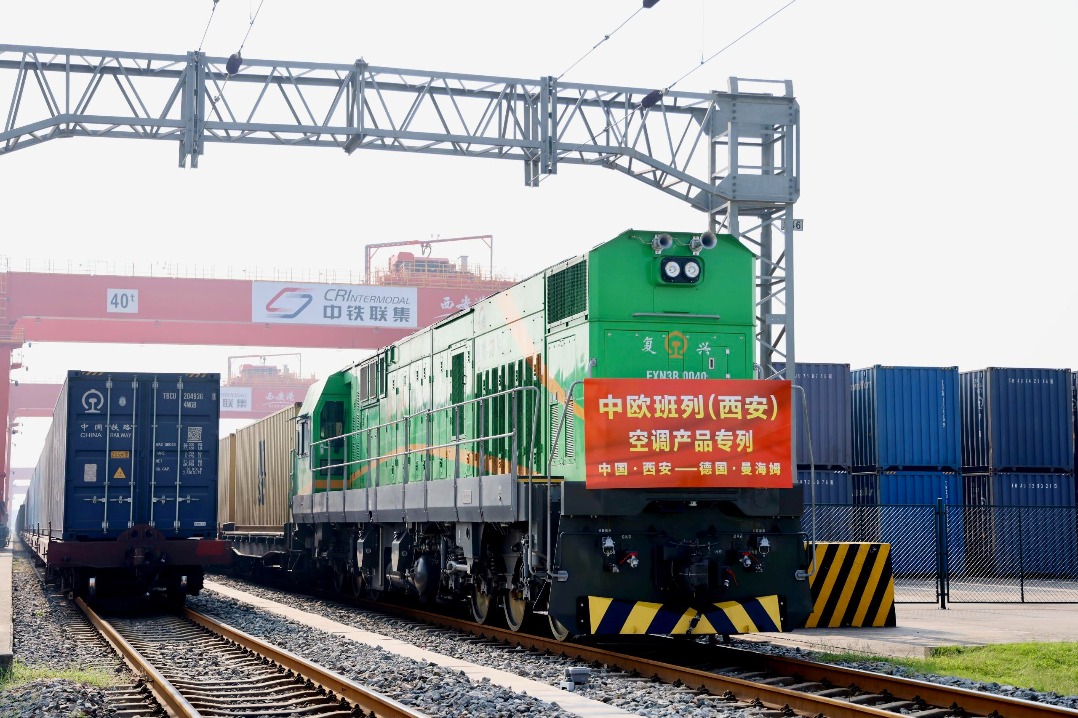 Xi'an freight trains ship 34,000 cooling appliances to Europe this year