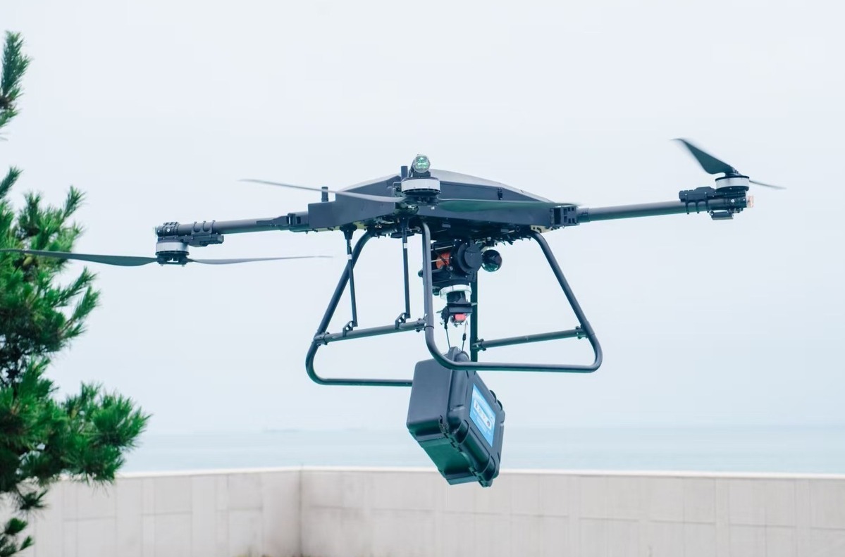 Qingdao launches pioneering drone delivery trial for ships at anchor