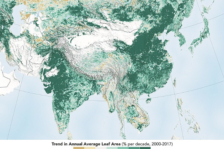 Study shows China leads planet's greening efforts