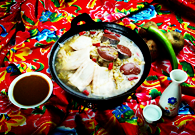 White meat with black pudding 白肉血肠 "bairouxuechang"