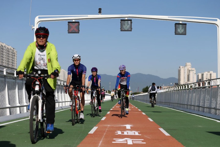 Beijing's first dedicated bike lane eases traffic congestion