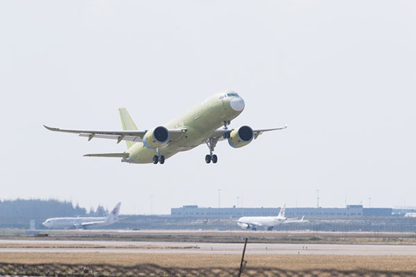 Fifth C919 jet completes maiden test flight