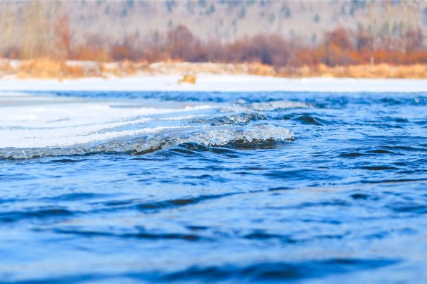 Frozen river heralds early winter