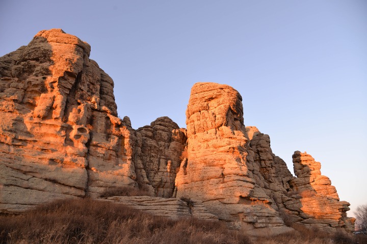 Scenery of Hexigten stone forest in China's Inner Mongolia