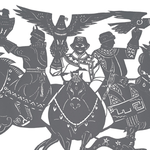 Themed paper cut work: the Tale and Hunting