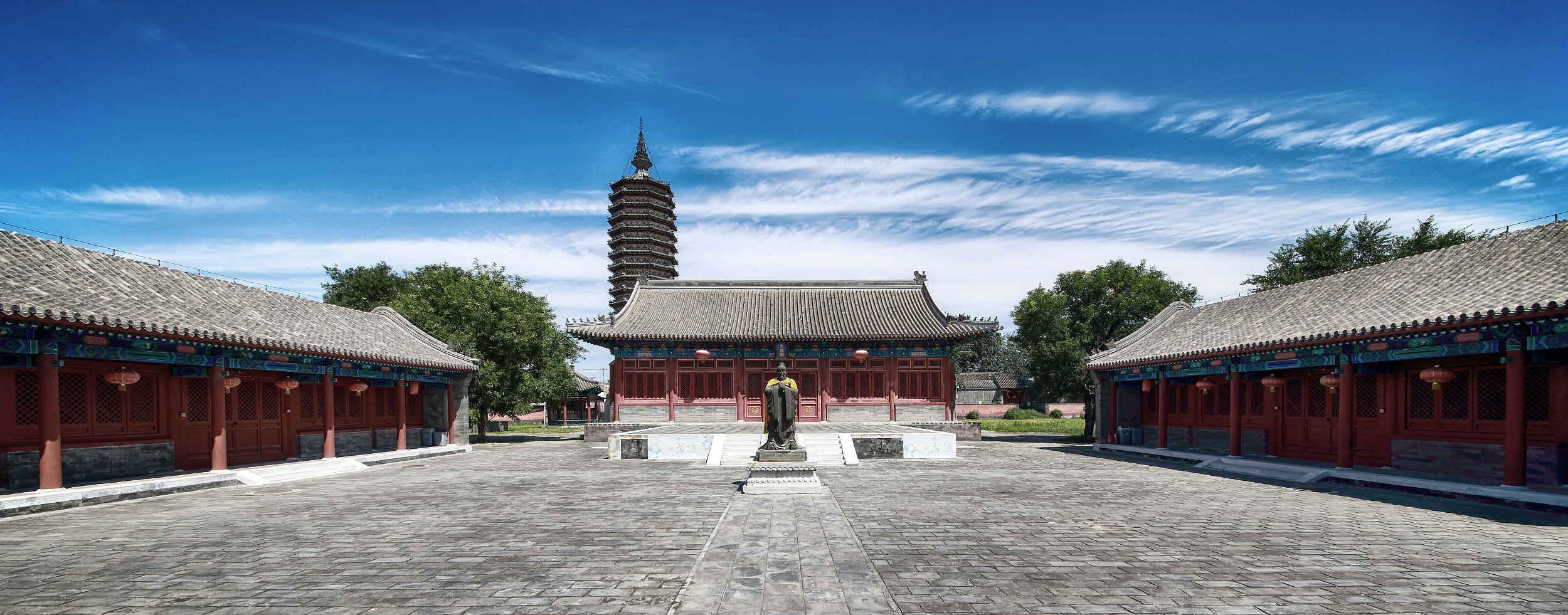 Three temples and one tower: