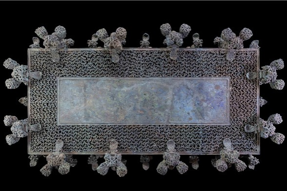 Bronze wine table with cloud designs proves ancient alcohol ban
