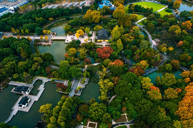 Park’s colorful leaves form palette-like landscape