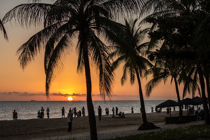 Beautiful beach sunset in S China