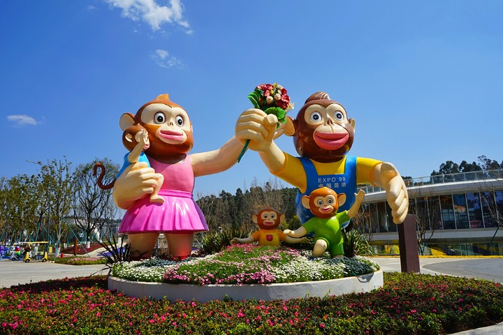 Colorful flowers bloom in World Horti-Expo Garden in Kunming