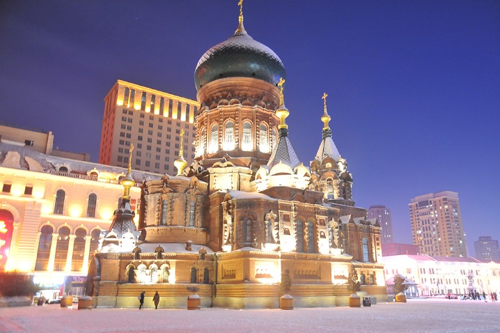 Snow-capped cathedral looks like a castle