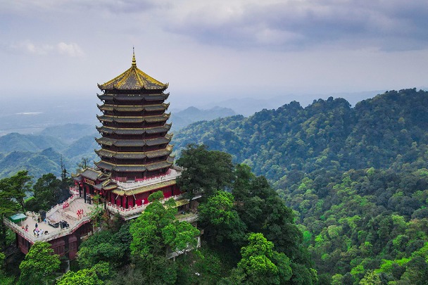 Famed mountain surrounded by green forests all year round