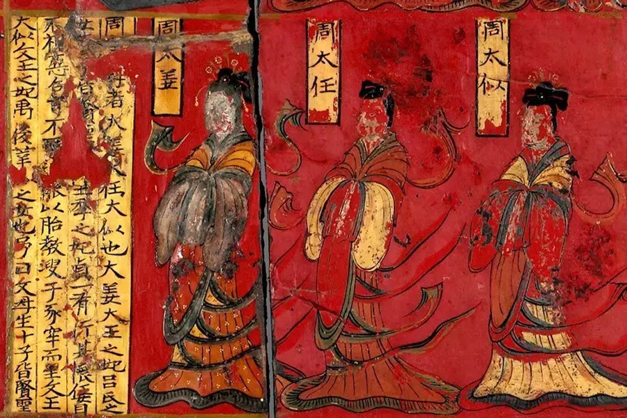 Lacquer screen shows exemplary women in ancient China