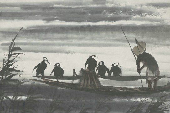 Ancient garden hosts exhibition of ink paintings