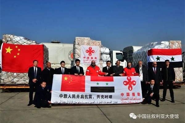 China-aided emergency assistance supplies to Syria handed over in Damascus