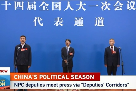 Watch it again: NPC deputies meet press at 'corridor interview'
