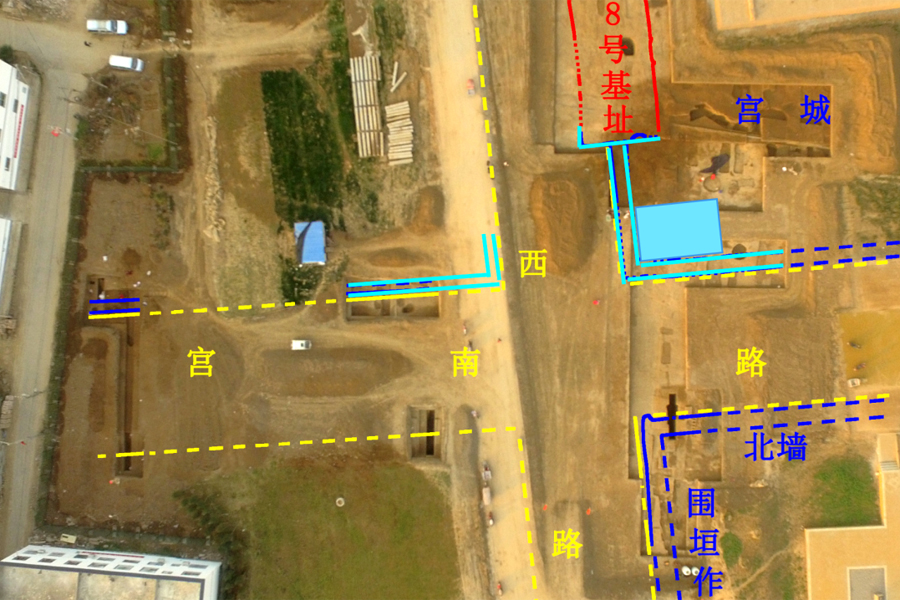 Crisscrossing road network layout of the Erlitou site discovered