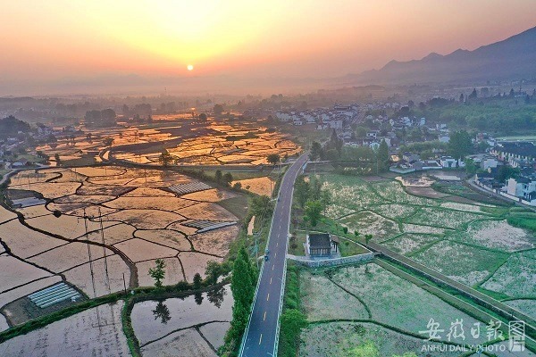 Gaze at Huangshan city's Guanlu village in the early summer