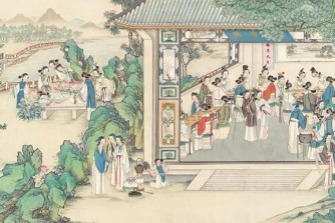 Replica paintings on display in Anhui depict classic scenes of the <em>Dream of the Red Chamber</em>