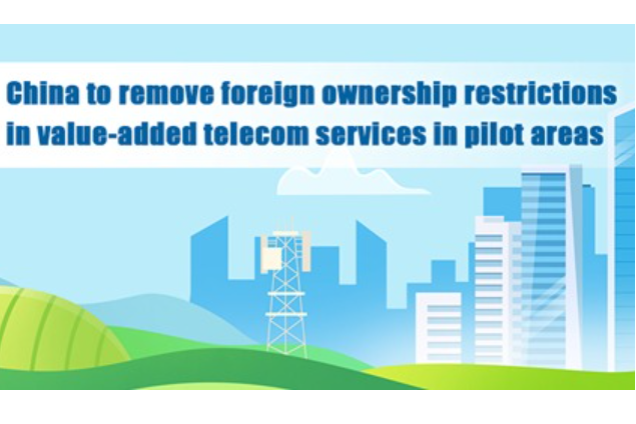China to remove foreign ownership restrictions in value-added telecom services in pilot areas