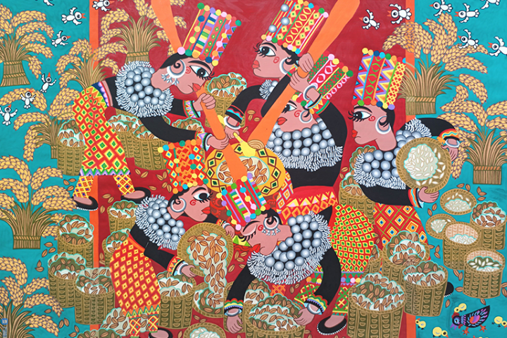 The New Rice Festival celebrated by the Jingpo people