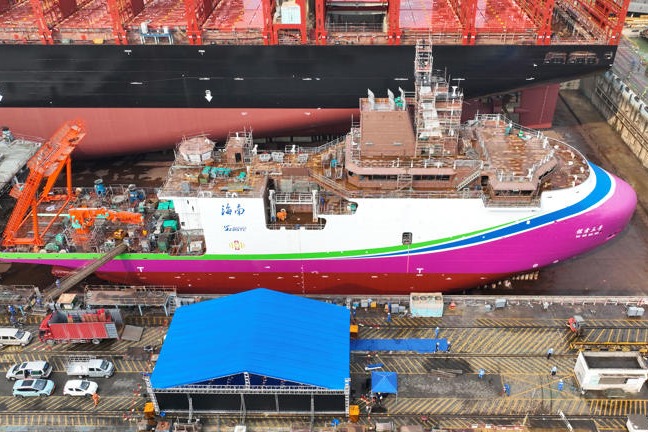 Deep sea exploration vessel docked in Nansha