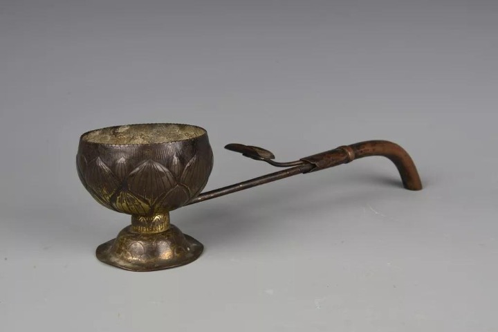 9th-century portable incense burner in lotus flower design