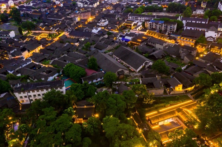 Beautiful night view of Qianyang Ancient City in Hunan
