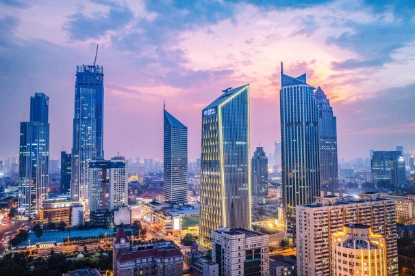 Spectacular sunset over Tianjin