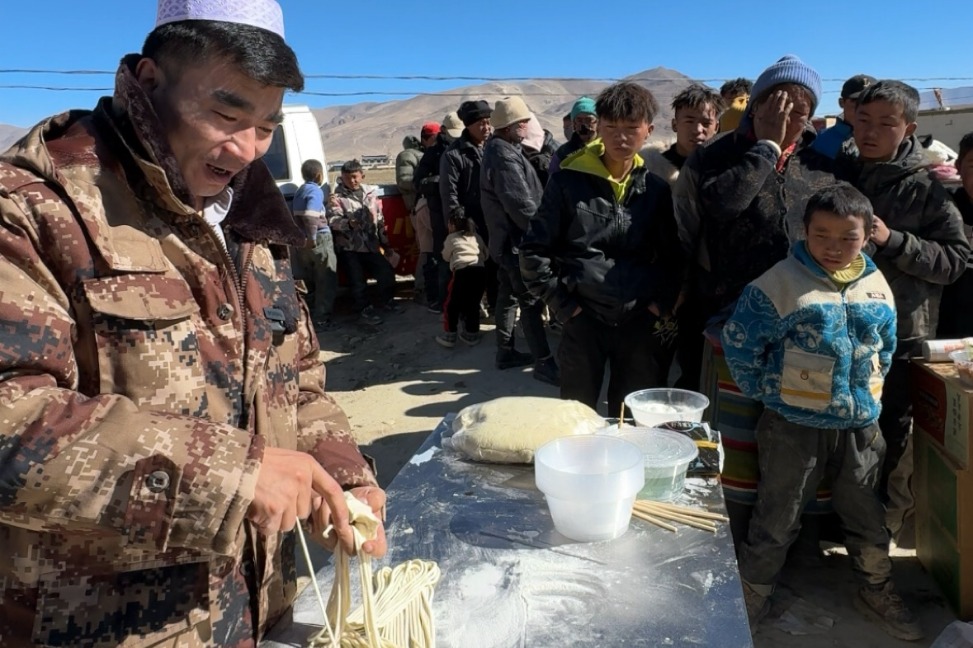 Gansu noodle team rushes aid to earthquake-hit Xizang