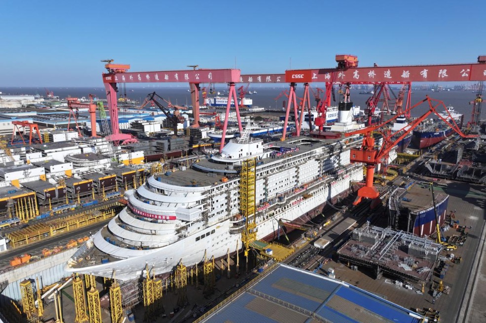 China's second domestically-made cruise ship marks major milestone