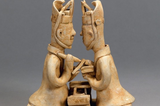 Celadon figurines capture scene of ancient proofreading