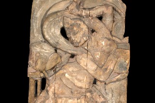 Carved wooden dancer sculpture from Western Xia Dynasty