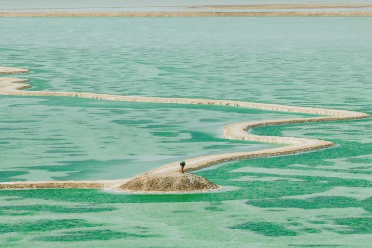 Aerial view of Jade Lake in NW China