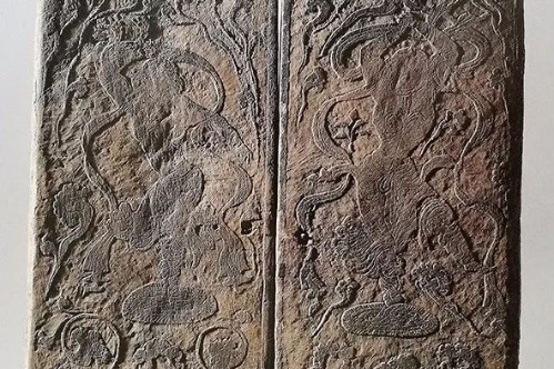 Central Asian dancers captured in motion on Tang Dynasty tomb doors