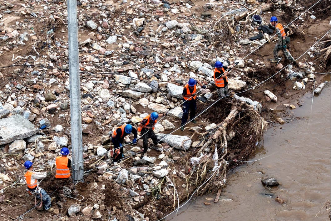 China's Hebei restores power, roads after heavy rains