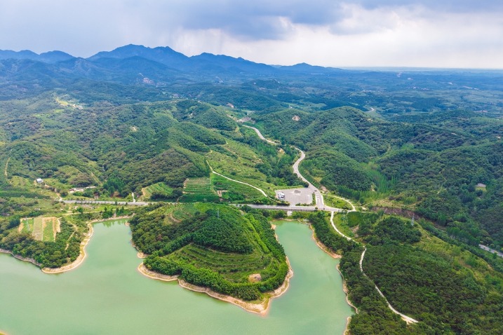 Aerial views of Zaixiang Lake in Shandong