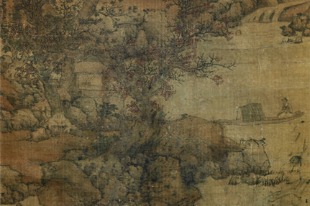 Landscape painting from Shanxi captures boating on autumn stream