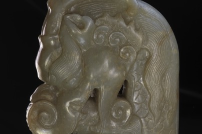 Song Dynasty green jade dragon head accessory
