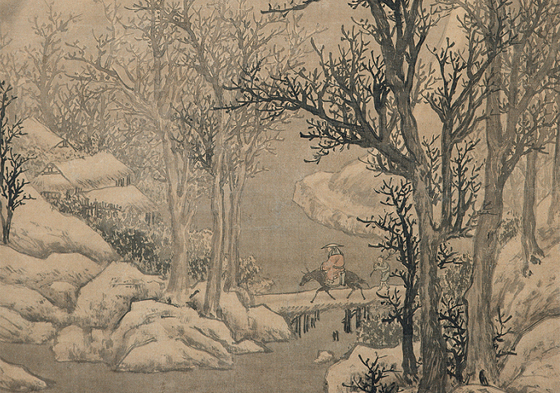 Snow scene in crisp winter air captured by Wen Zhengming