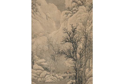 Snow scene in crisp winter air captured by Wen Zhengming