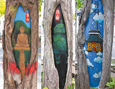 Shanxi's tree hollows turned into canvases for local artists