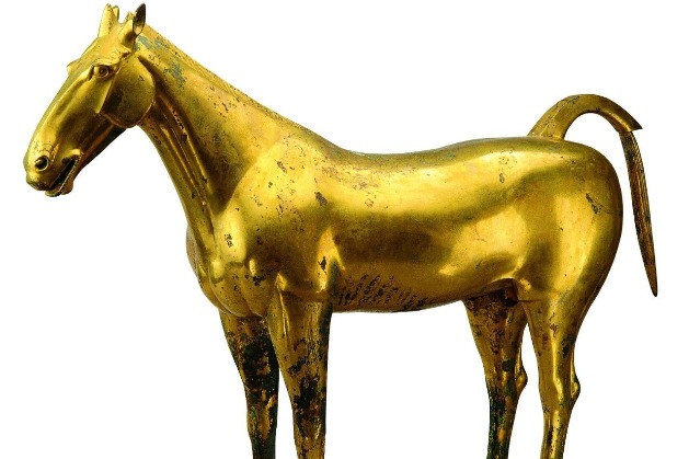 Gilded bronze horse beloved by Emperor Wu of Han
