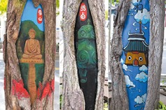 Shanxi's tree hollows turned into canvases for local artists