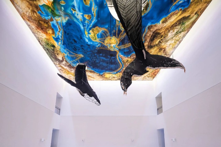 Whale-themed art installations shine at MAP in Shanghai